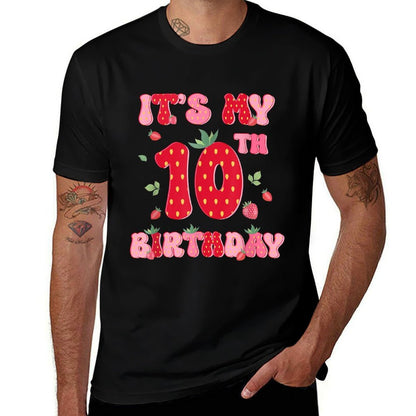 10 Year Old Strawberry It's My 10th Birthday Sweet Fruit  Lightweight T-Shirt