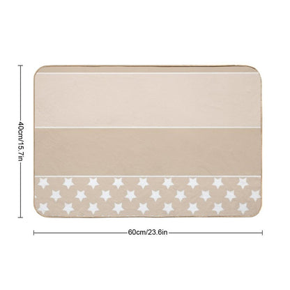 Beige White Set  High-Traffic Bath Mat