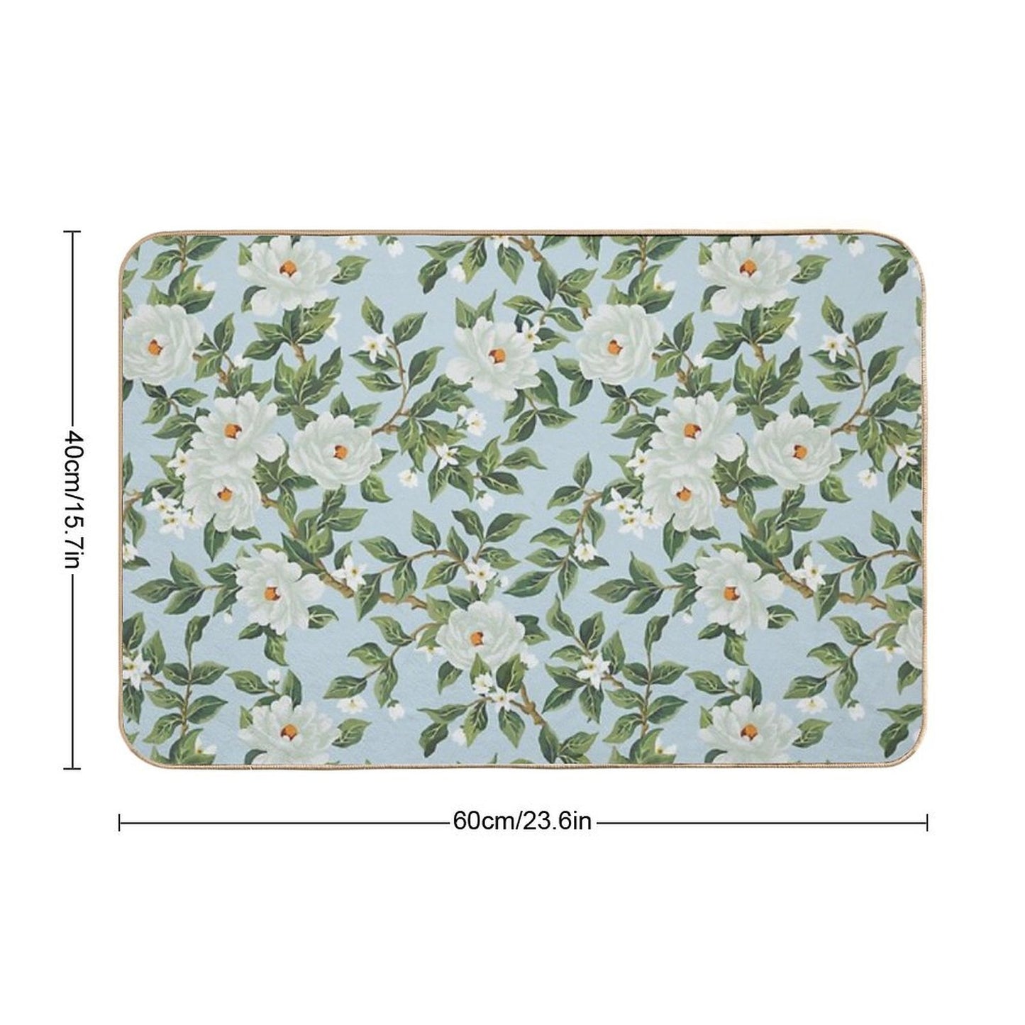 Cottage Floral - Light Blue  Slip-Resistant Bath Mat