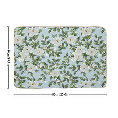 Cottage Floral - Light Blue  Slip-Resistant Bath Mat