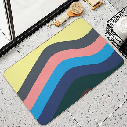Retro Californian Waves  Repositionable Bath Mat