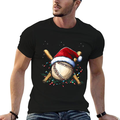 Santa Sports Design For Men Boys Christmas Baseball Player  Odor-resistant T-Shirt