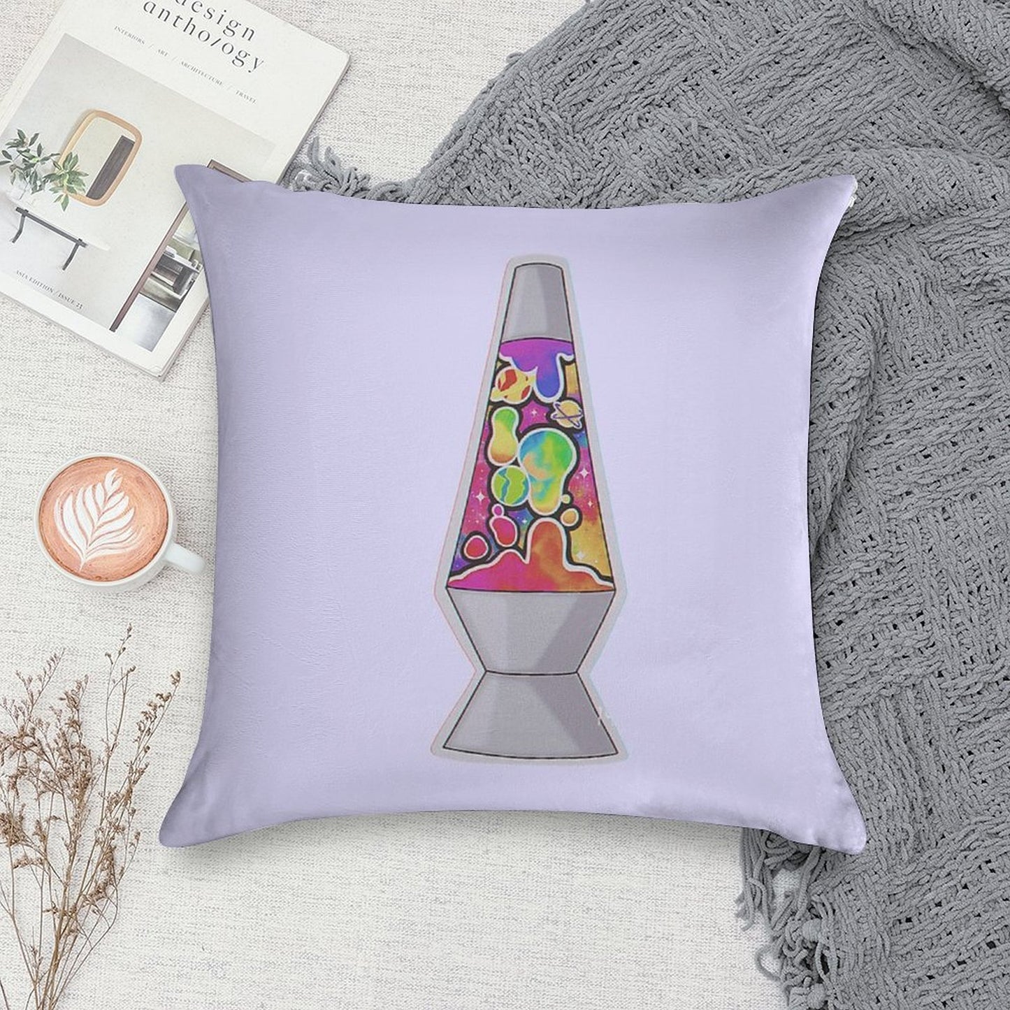 Trippy Cosmic Lava Lamp Soft High-Density Material Throw Pillow