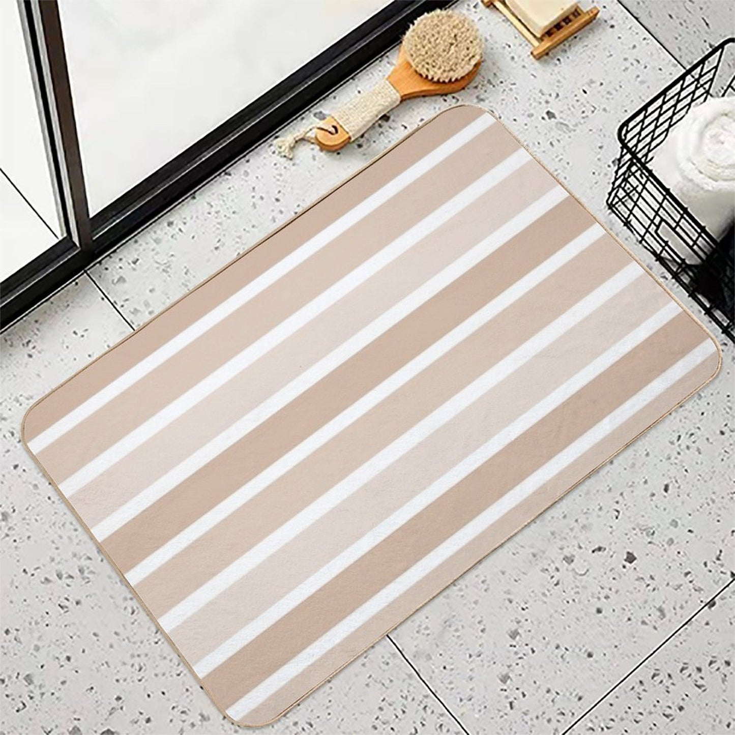 Nude Color Lines  Repositionable Bath Mat