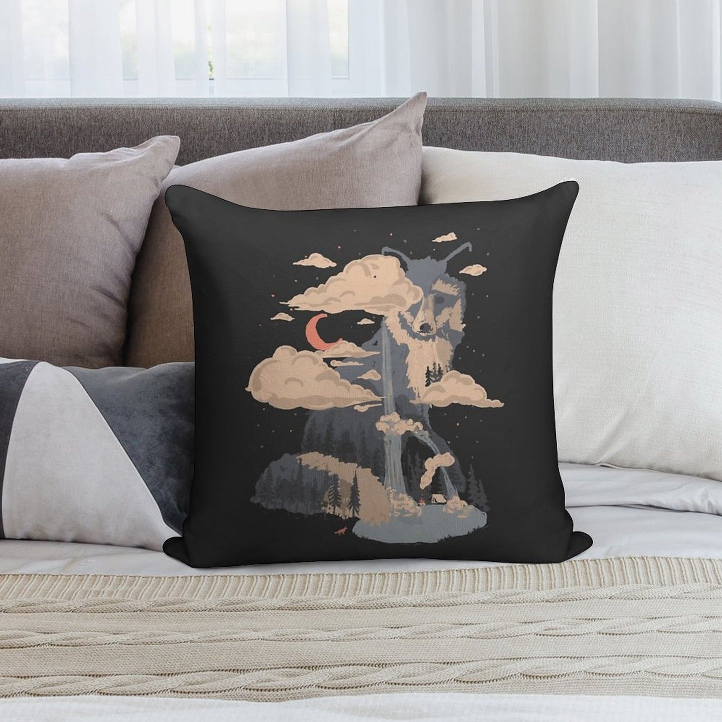 At The Foot of Fox Mountain... Soft Washable Throw Pillow