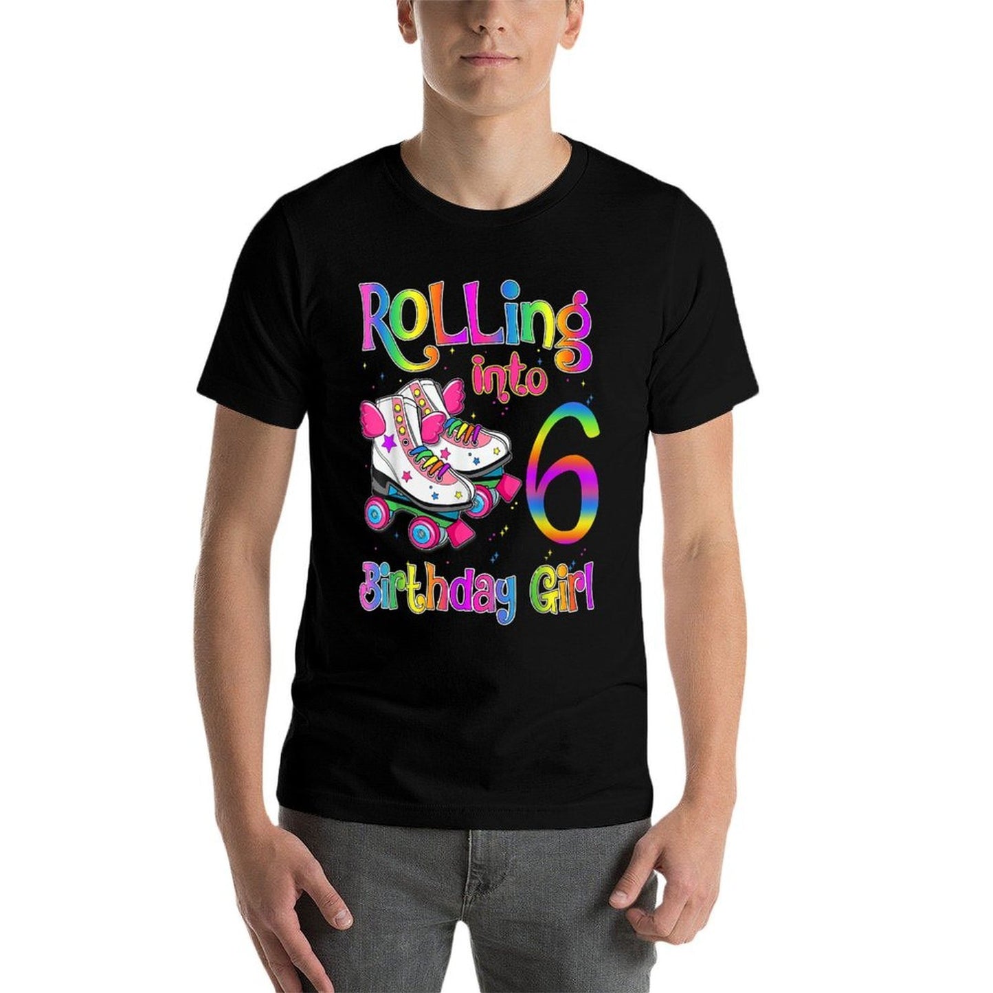 Rollin' Into 6 Roller Skating Rink 6th Birthday Party Girls  Affordable Price T-Shirt