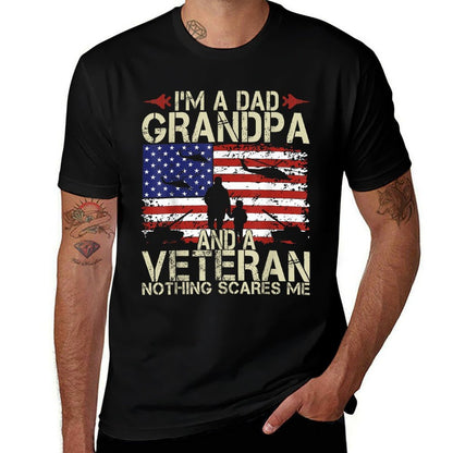 I'm A Dad Grandpa And Veteran Fathers Day Papa Grandpa Gifts Comfortable T-Shirt