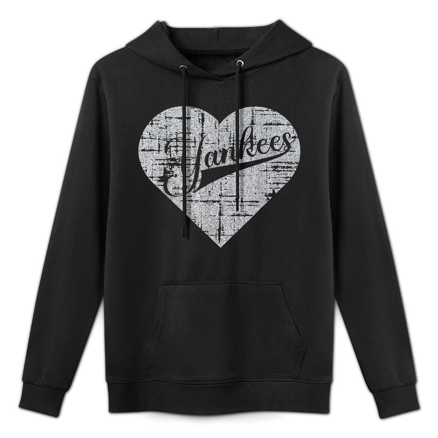 Vintage Heart Yankees I Love Yankees First Name Personalized Cotton-Polyester Blend Hoodie