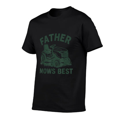 Father Mows Best Retro  Oversized Silhouette T-Shirt