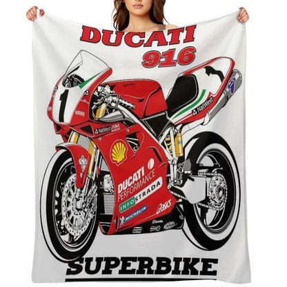 DUCATI 916 Superbike Travel-friendly Throw Blanket