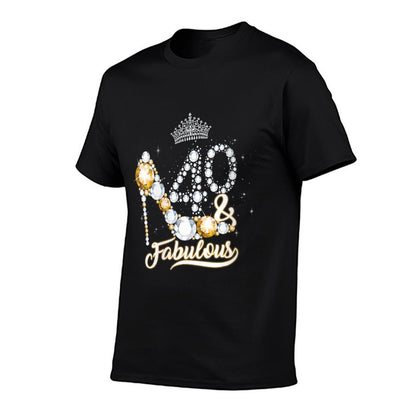 Womens 40 & Fabulous 40th Birthday Diamond Crown Gift Women Girls  Lightweight T-Shirt