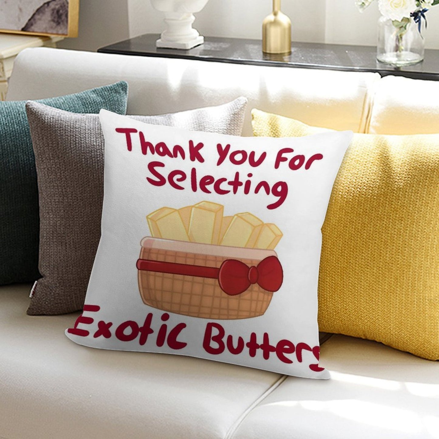 Exotic Butters Soft Washable Throw Pillow
