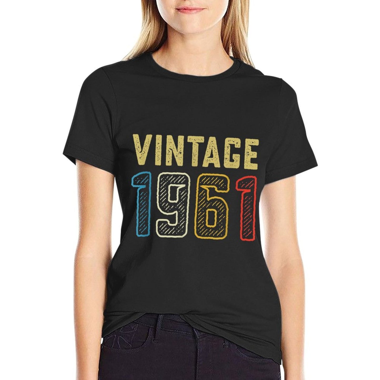 Vintage 1961 Retro 60 Year Old Bday Gift 60th Birthday  Trendy Pattern T-Shirt