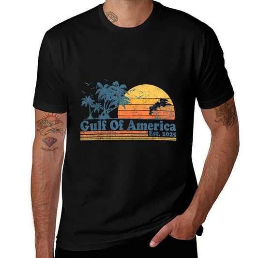 Gulf of US America Est 2025 Retro Vintage Beach Men Women Wrinkle-resistant T-Shirt