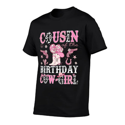 Cousin Of The Birthday CowGirl Pink Disco Rodeo Western  Moisture-wicking T-Shirt