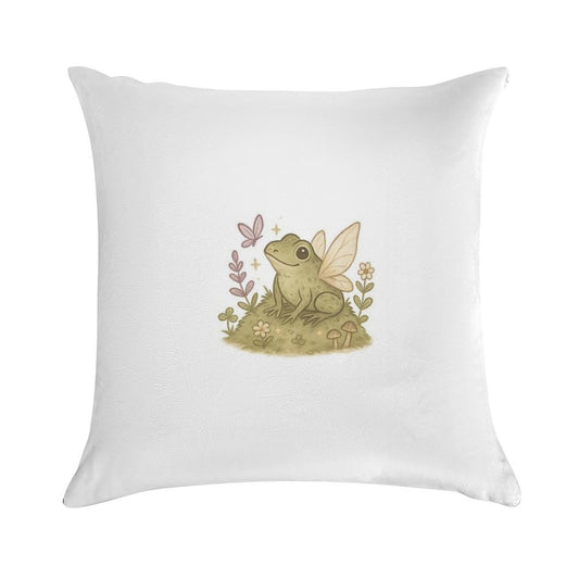 Fairy Frog Soft Washable Throw Pillow