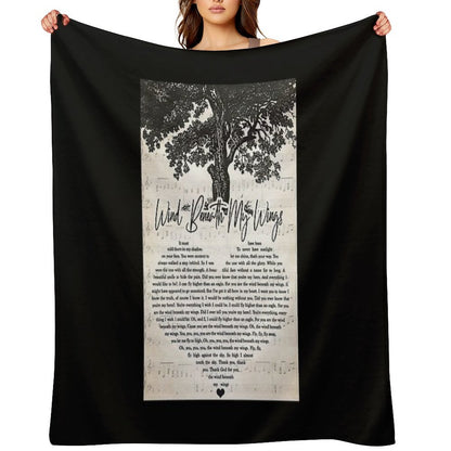 Bette Midler - Wind Beneath My Wings Lyrics Wall Art Gift All-season Throw Blanket