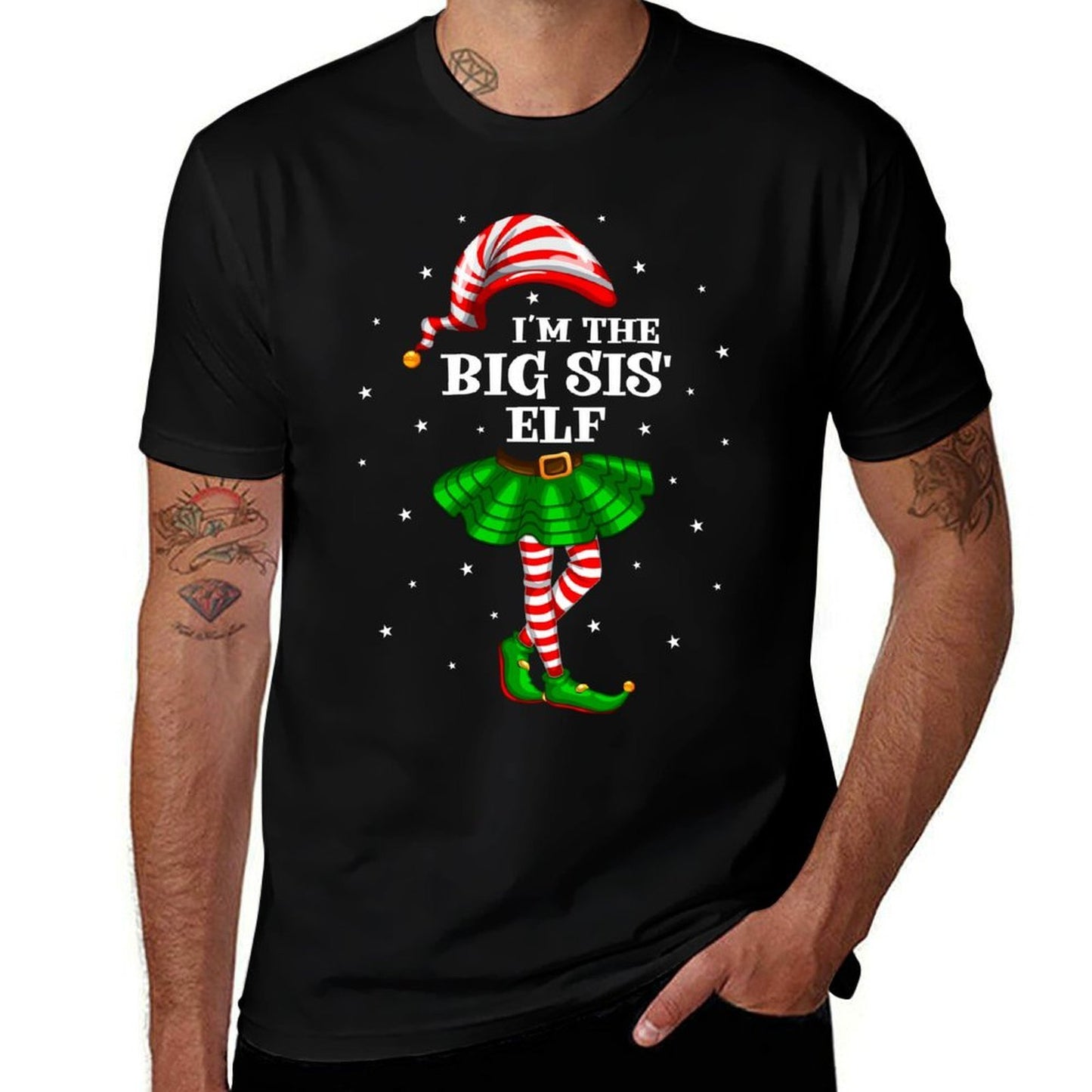 Matching Family Group Im The Big Sis Elf Christmas  Lightweight T-Shirt