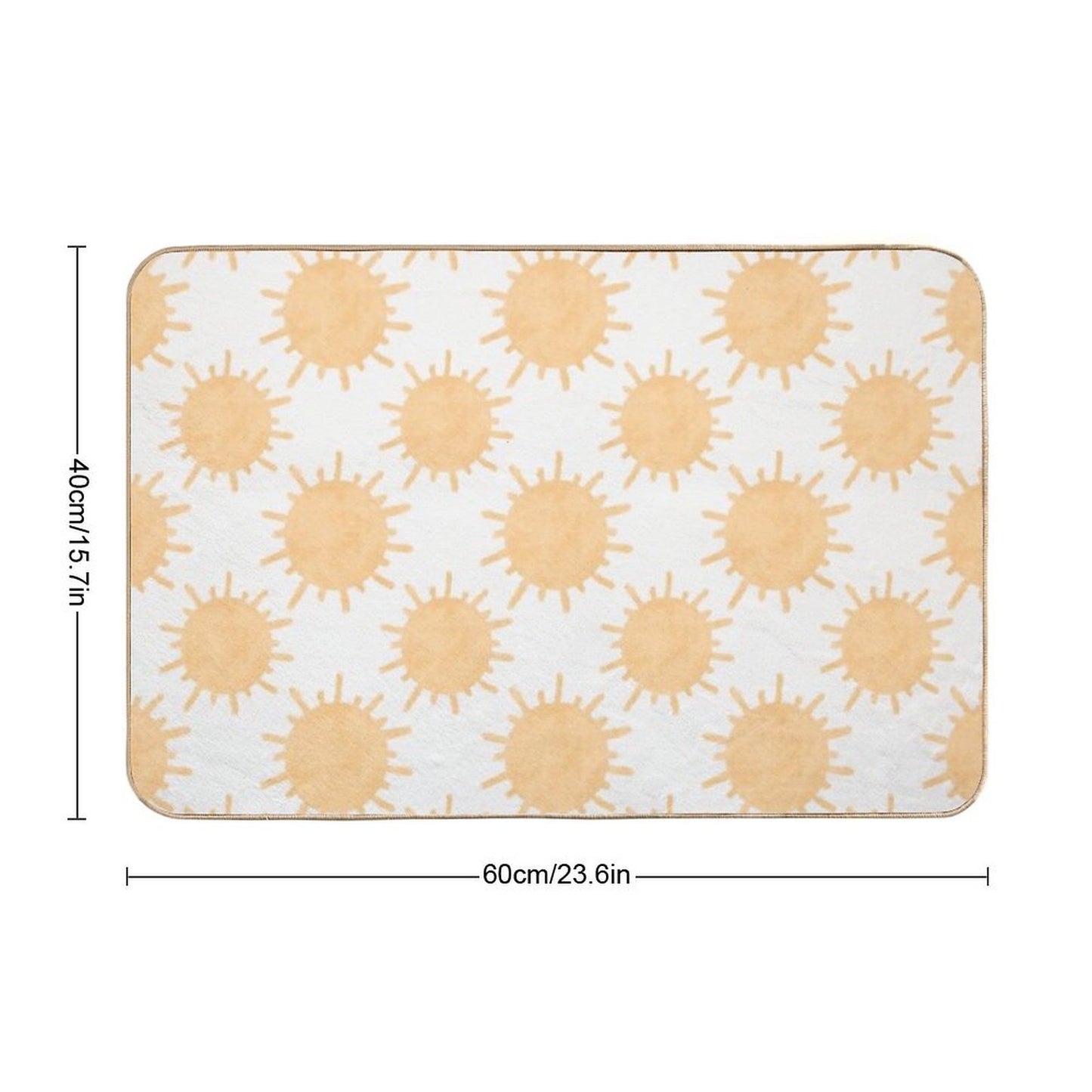 Warm Good Vibes Boho Sun Pattern  Eco-Friendly Bath Mat