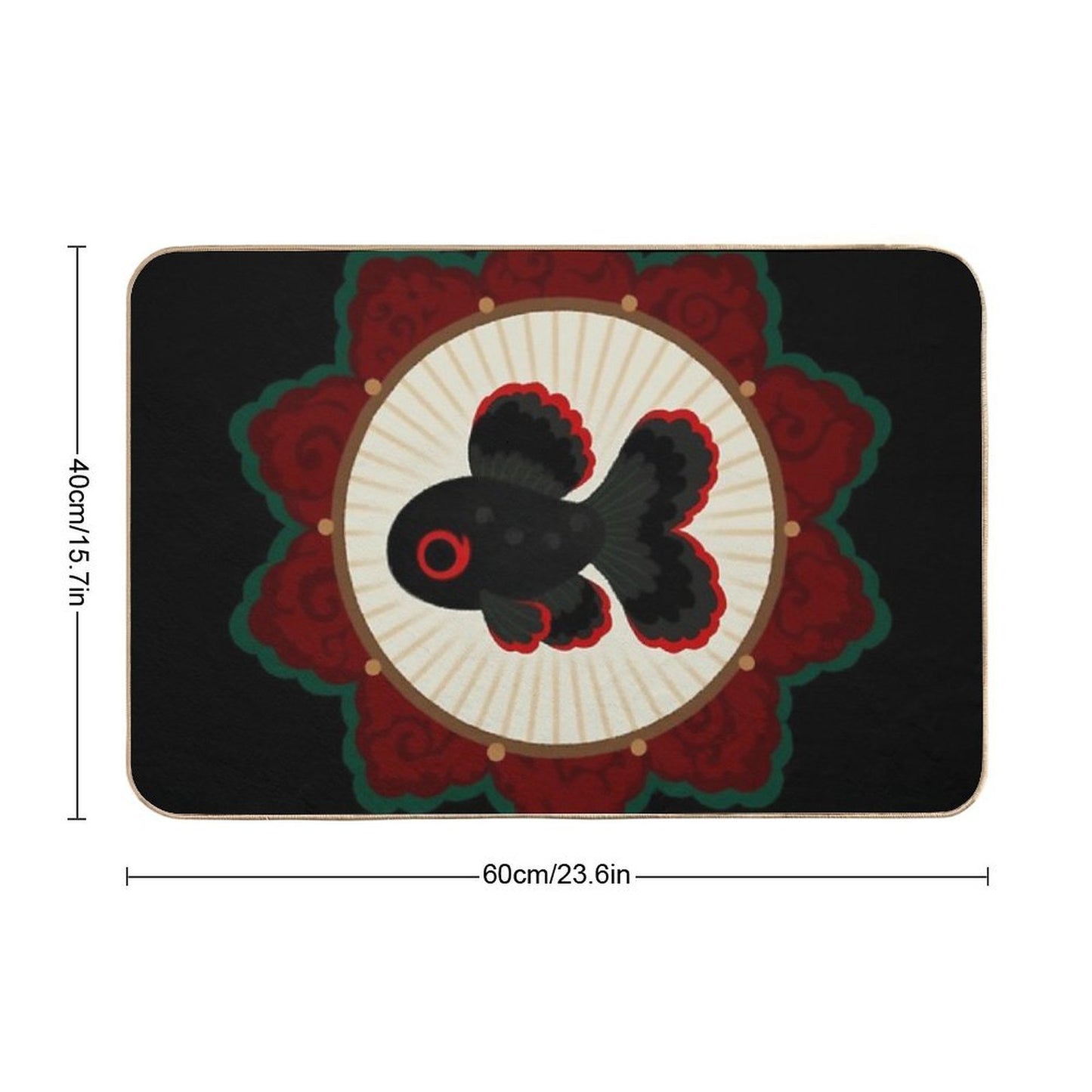 Butterfly Goldfish - Black  Versatile Bath Mat