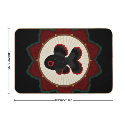 Butterfly Goldfish - Black  Versatile Bath Mat