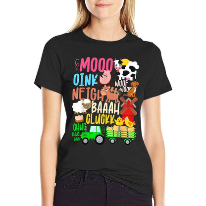 Farm Animals Sounds Oink Baa Neigh Cluck Moo Toddler Farmer  Lightweight T-Shirt