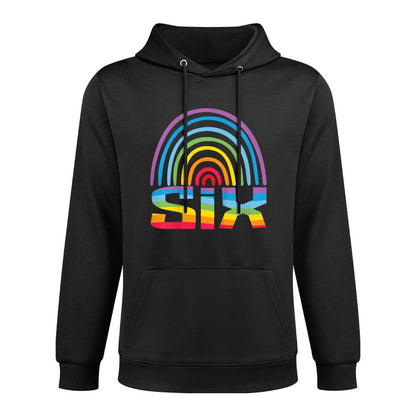 Kids 6th Birthday Gift Rainbow Fan 6 Years Old Girls 6 Bday Shrink-Resistant Hoodie