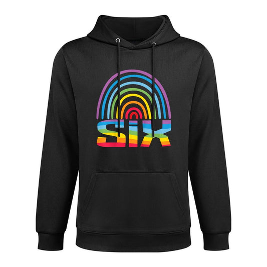 Kids 6th Birthday Gift Rainbow Fan 6 Years Old Girls 6 Bday Shrink-Resistant Hoodie