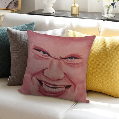 Evil Erling Haaland Face Soft Decorative Cover Throw Pillow