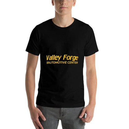 Valley Forge Automotive, Small, Black  Ribbed Collar T-Shirt