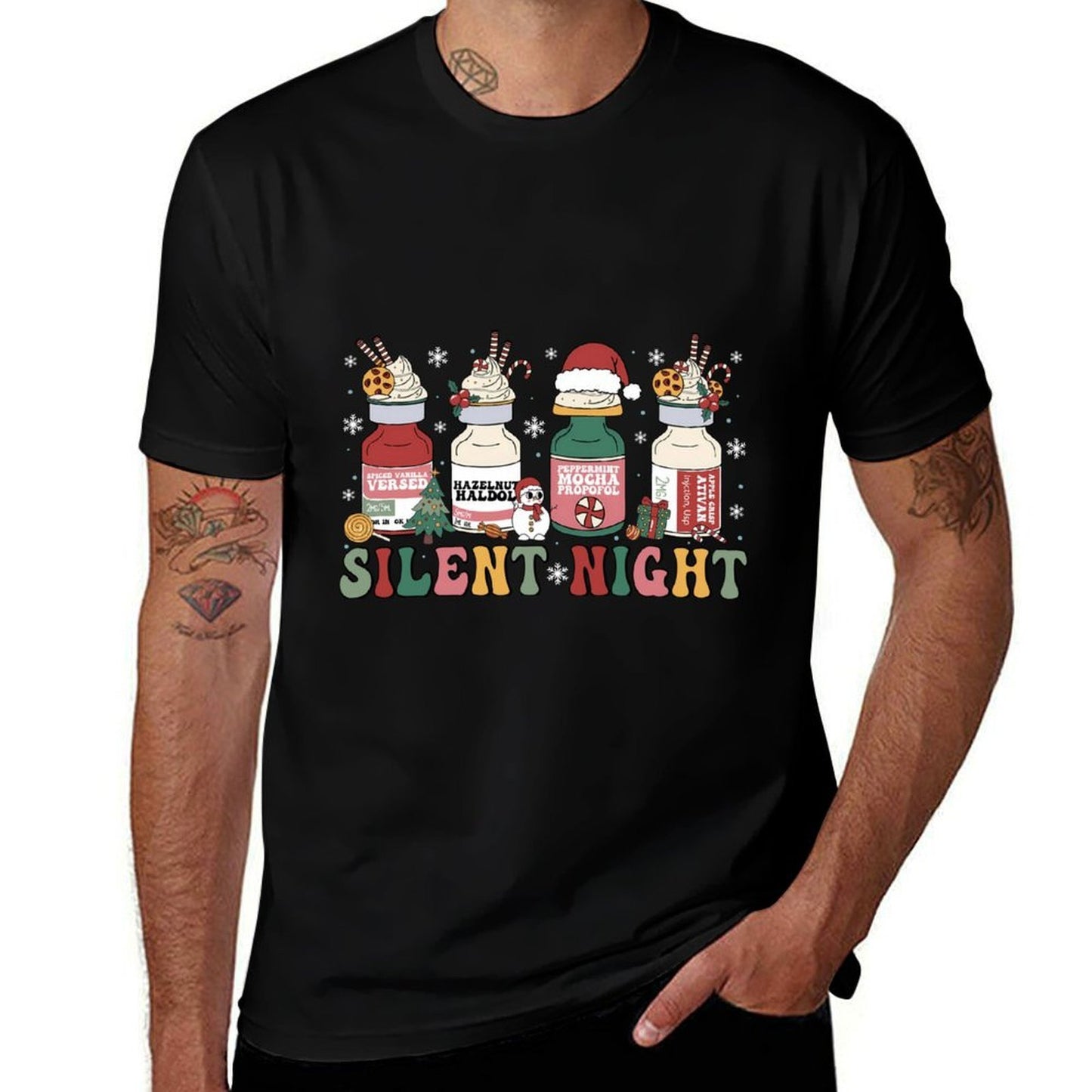 Funny Santa Propofol Silent Night ICU Nurses Merry Christmas  Moisture-wicking T-Shirt