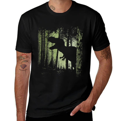 Womens T-Rex Shadow in Twilight Forest Tyrannosaurus Silhouette  Classic T-Shirt