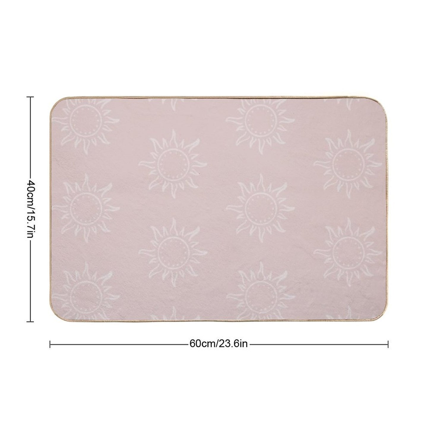 Cute Boho Sun Pattern Bohemian Aesthetic In Muted Colors Pale Pink  Multi-Purpose Bath Mat
