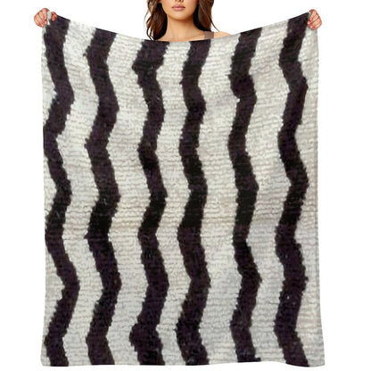 Moroccan Rug With Chevron Stripes Print Durable Throw Blanket