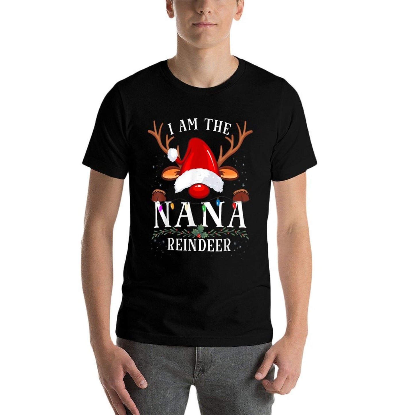 I Am The Nana Reindeer Christmas Family  Eco-friendly Material T-Shirt