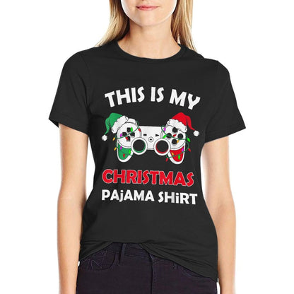 Merry This Is My Christmas Pamaja Gamer Xmas Game Gaming Tee  Moisture-wicking T-Shirt
