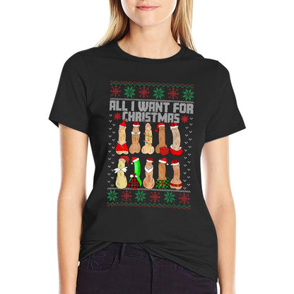 All I Want For Christmas Is D Merry Dickmas Dirty Christmas  Summer-ready Fabric T-Shirt