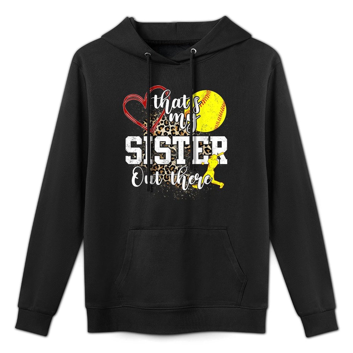Thats My Sister Out There Softball Kangaroo Pocket Hoodie