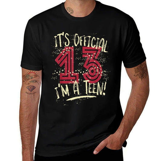 13th Birthday Its Officialn For Boys Girls Gift  Heathered Texture T-Shirt