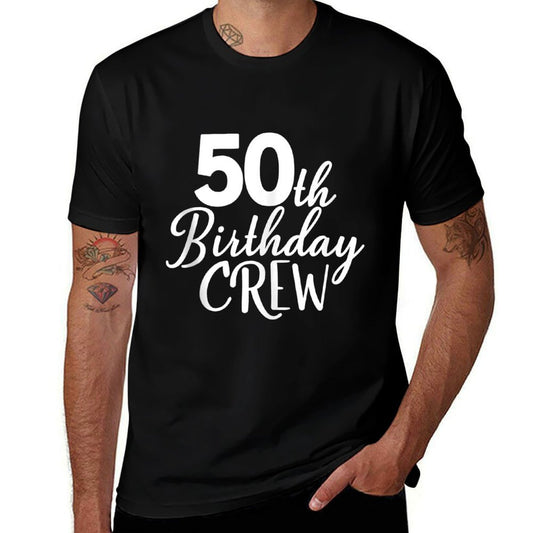 50th Birthday Crew, 50 Years Old Party Matching Group  Stretchy T-Shirt
