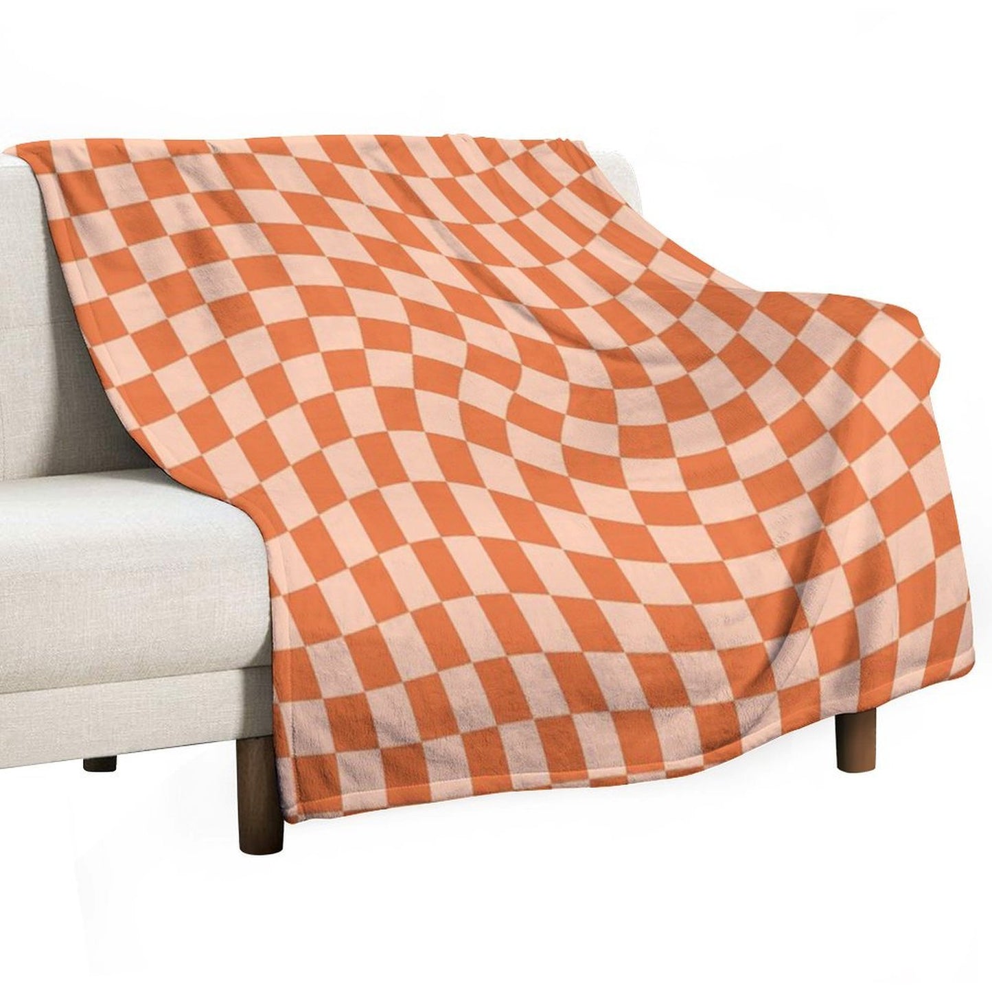 Check IV - Orange Twist Multi-functional Throw Blanket