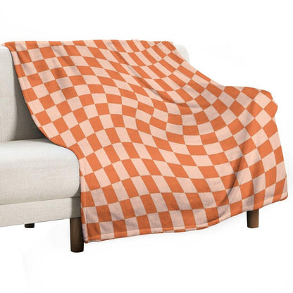 Check IV - Orange Twist Multi-functional Throw Blanket