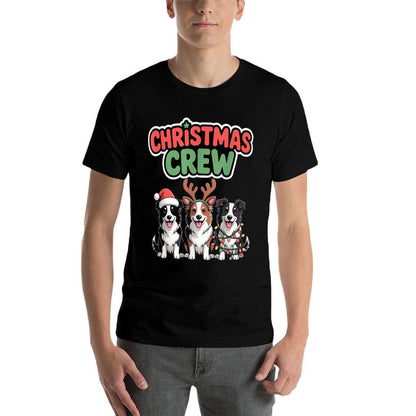 Christmas Crew Xmas Puppy Dog Funny Christmas Border Collie  Tagless Design T-Shirt