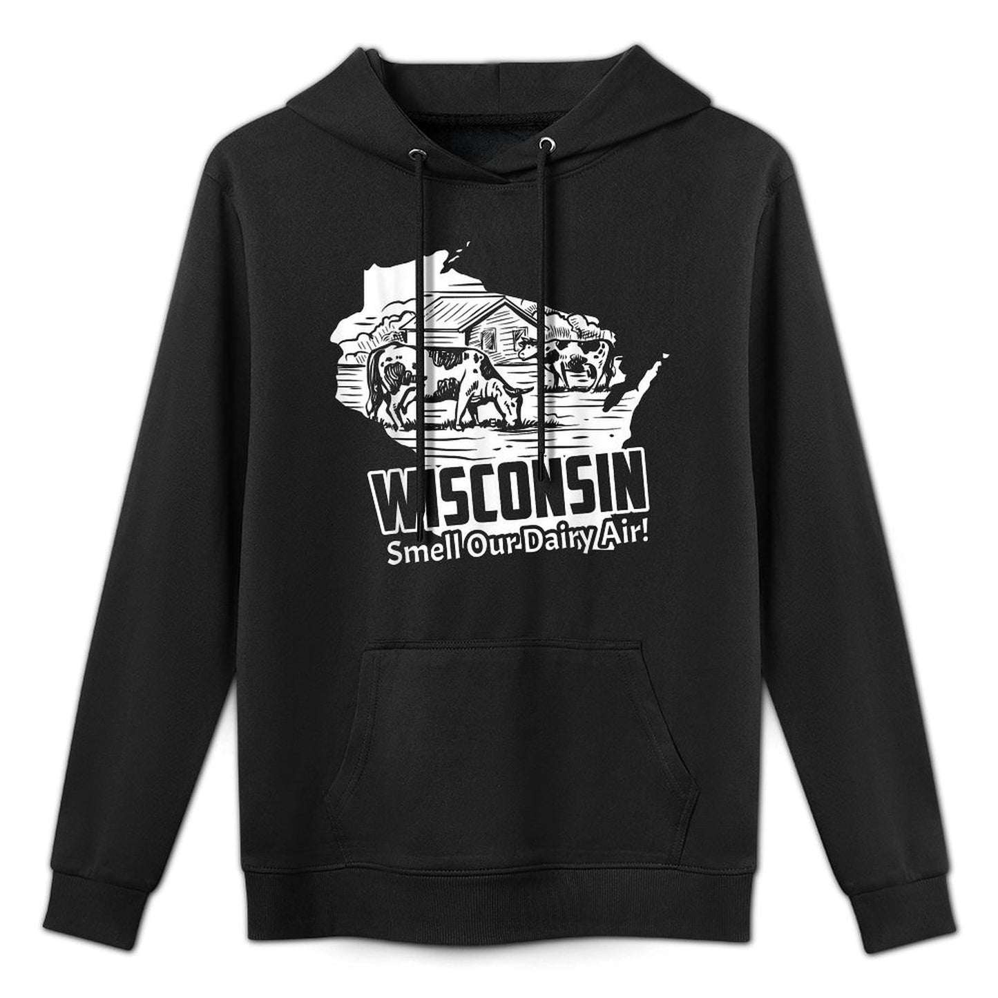 Wisconsin Smell Our Dairy Air - Funny Wisconsin Medium-Weight Fabric Hoodie