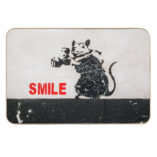 BANKSY Paparazzi Rat SMILE Durable Bath Mat