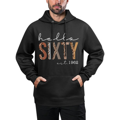 Hello Sixty EST 1962 Leopard Born in 1962 60th Birthday All-Day Comfort Hoodie