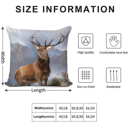 The Monarch of The Glen by Edwin Landseer Soft Durable Construction Throw Pillow