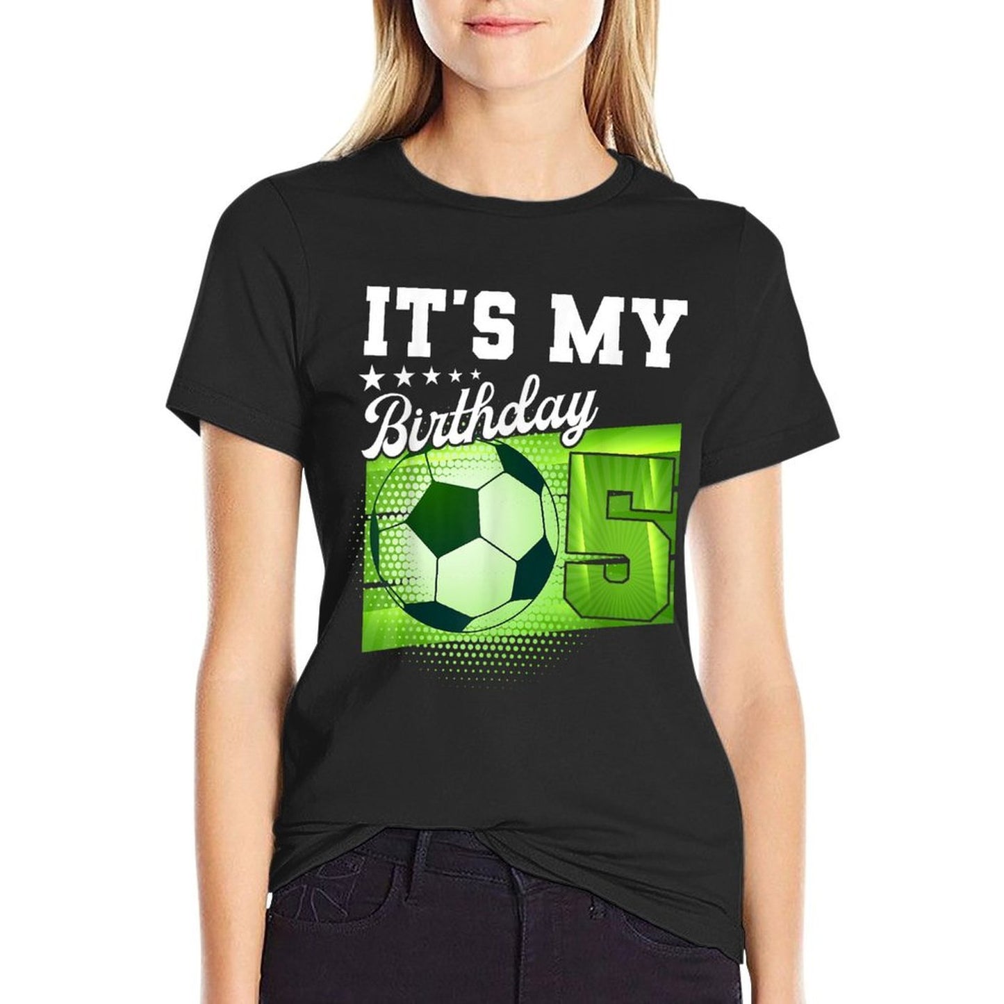 Birthday Boys 5 Soccer Its My 5th Birthday Boys Soccer  Polyester Blend T-Shirt