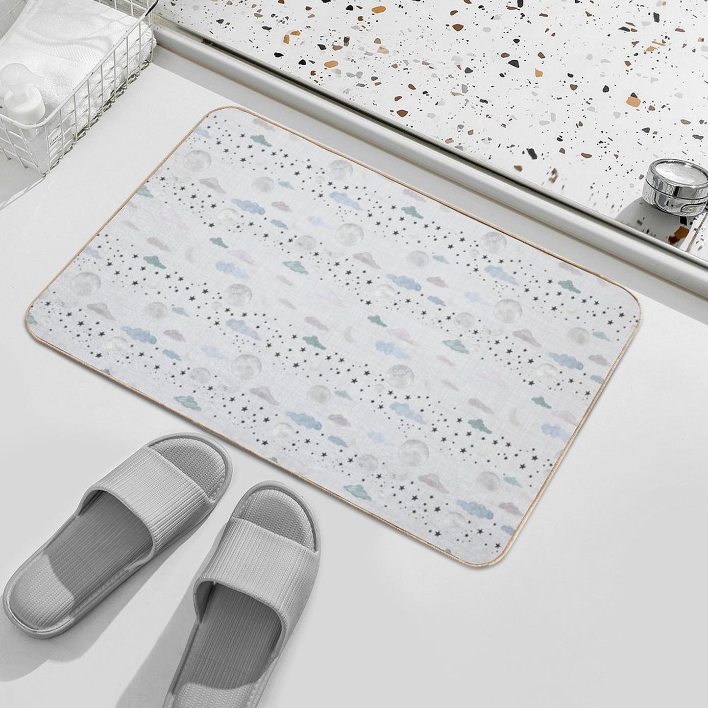 Sparkle - Light Grey  Pet-Safe Bath Mat