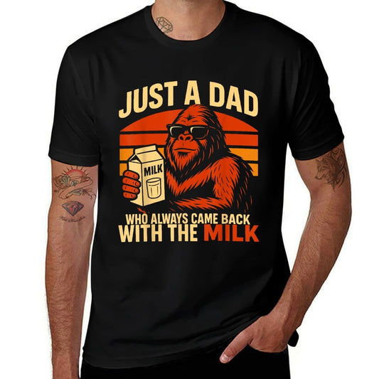 Bigfoot Papa Just A Dad Who Always Came Back With The Milk  Slim-fit Cut T-Shirt